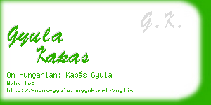 gyula kapas business card