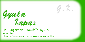 gyula kapas business card